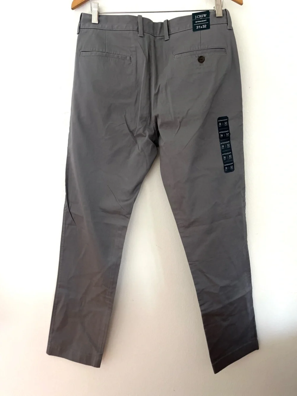 NWT J Crew Flex Pants Straight Leg Flat Front Chinos Gray Straight Mens 31Wx32L